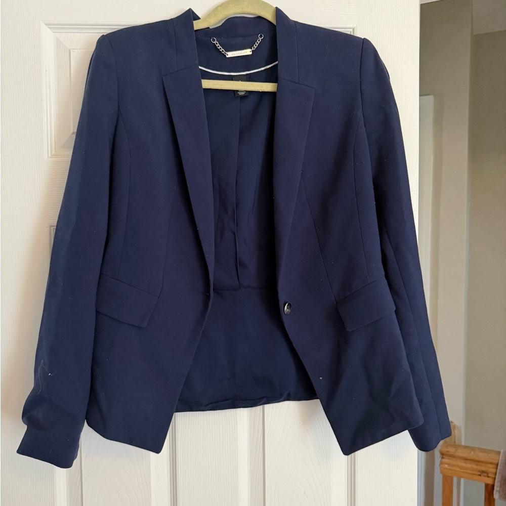 White House Black Market Blue Blazer Tailored Suit Jacket